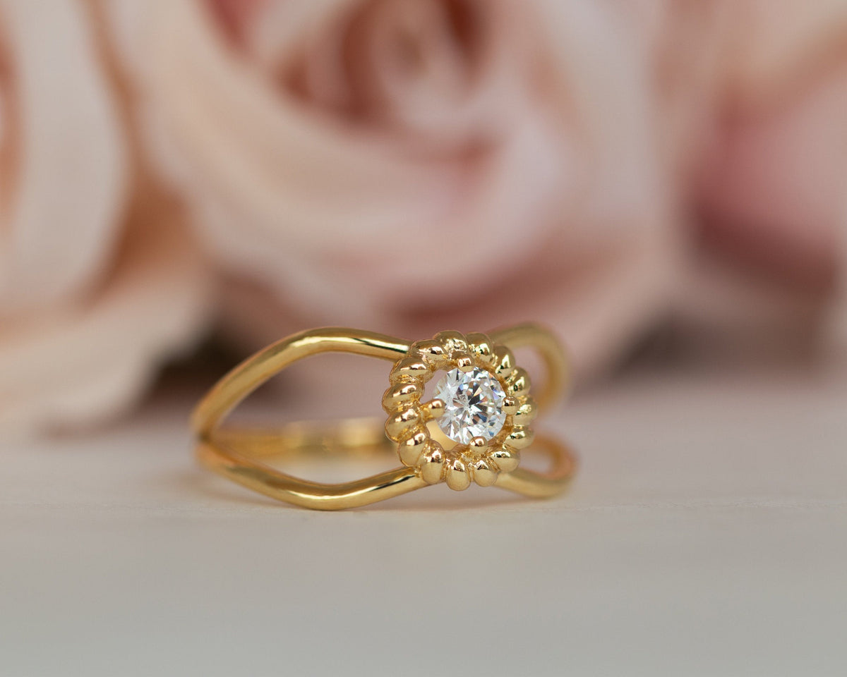 Braided Diamond Ring