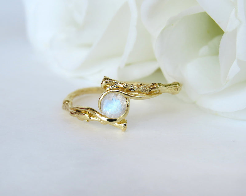 Nature Inspired Moonstone Ring