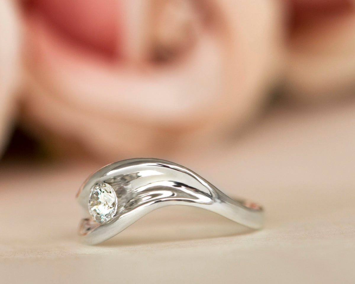 Bold Wave Diamond Ring