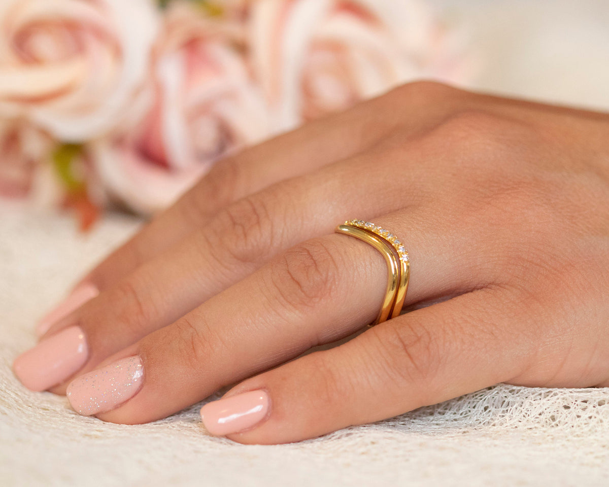 Wave Diamond Ring Set