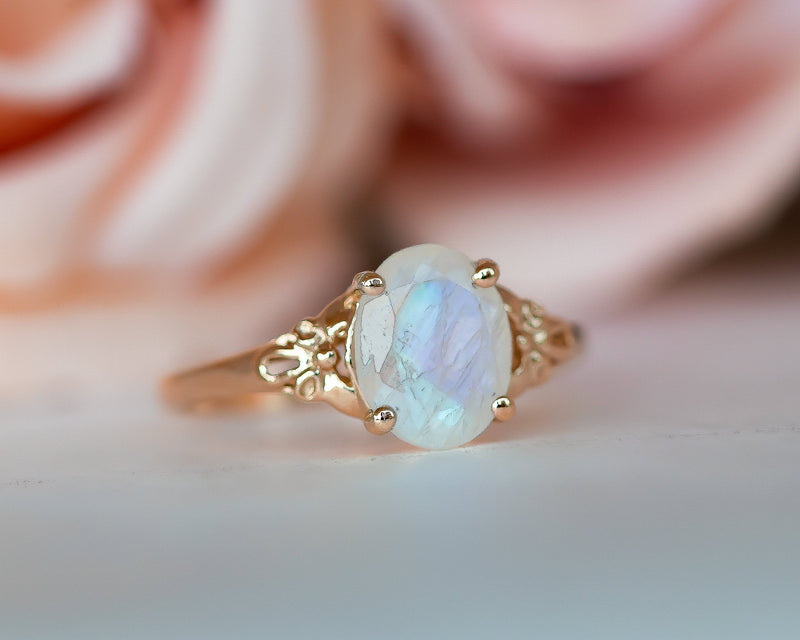 Vintage Inspired Oval Moonstone Ring