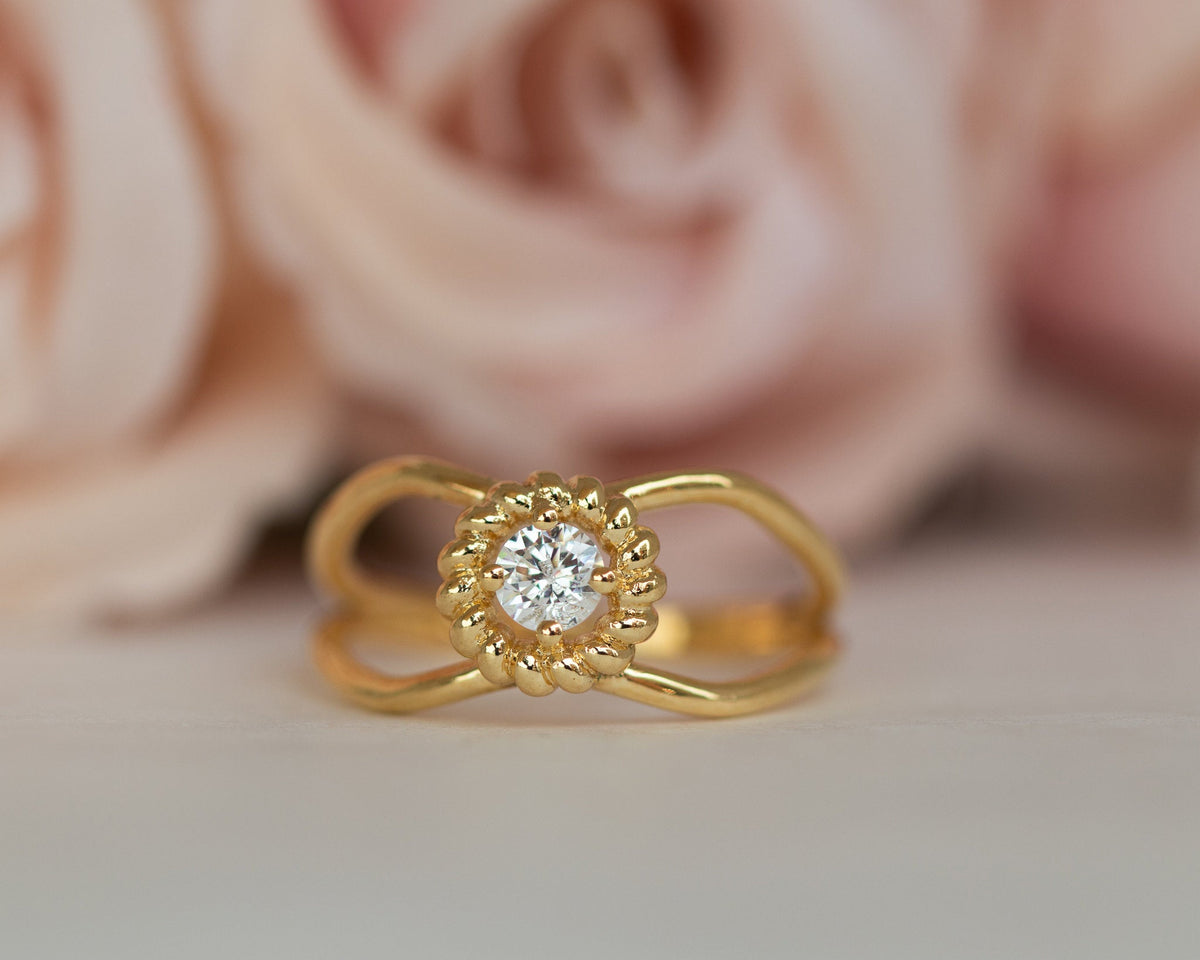 Braided Diamond Ring
