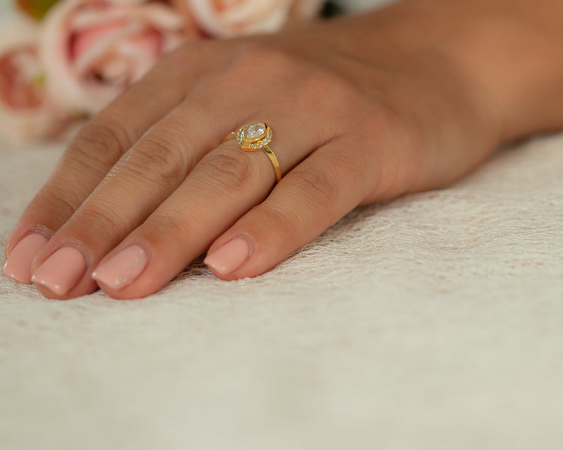 Halo Marquise Diamond Engagement Ring