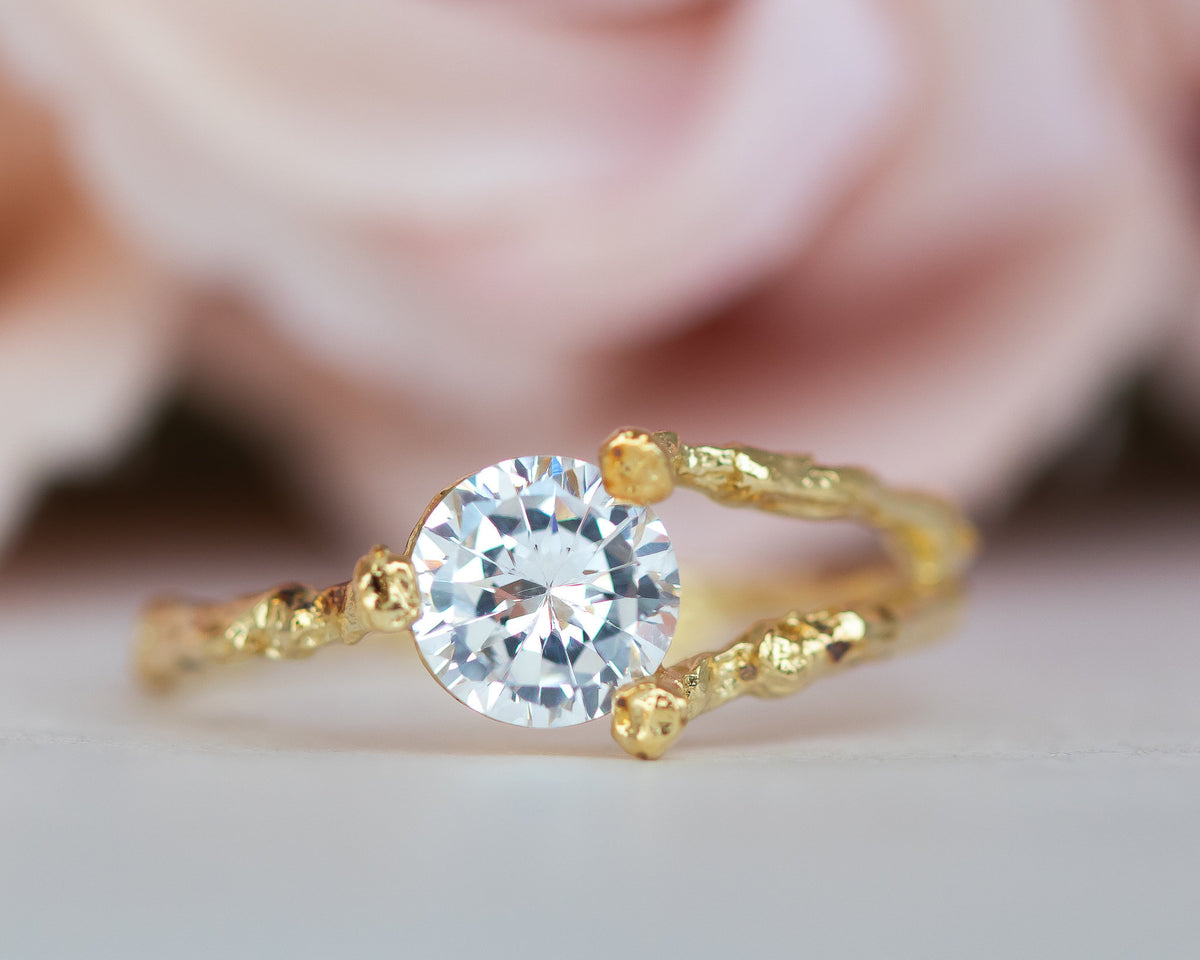 Nature Inspired Twig Diamond Ring