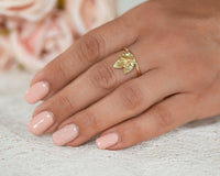 Three Leaf Gold Ring