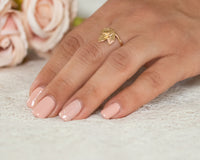 Three Leaf Gold Ring