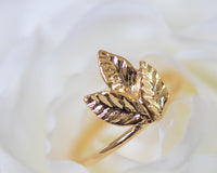 Three Leaf Gold Ring