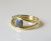Labradorite Ring, Labradorite Engagement Ring, Gemstone Engagement Ring, Vintage Engagement Ring, Solitaire Engagement Ring, 14k, 18k, Gold