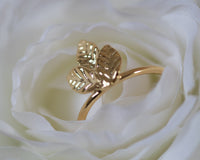 Three Leaf Gold Ring