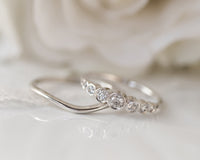 Diamond Bridal Set,  Ring, Bezel Diamond Engagement Ring and Matching Nesting Wedding Band, Diamond Wedding Set, Bezel Diamond Gold Ring Set