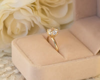 2ct Moissanite engagement ring solitaire engagement ring unique enagement ring gold ring 2 Carat Moissanite Flower Ring - Sivan Lotan Jewelry - סיון לוטן - טבעת אירוסין - טבעת יהלום - טבעת סוליטר