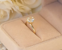 2ct Moissanite engagement ring solitaire engagement ring unique enagement ring gold ring 2 Carat Moissanite Flower Ring - Sivan Lotan Jewelry - סיון לוטן - טבעת אירוסין - טבעת יהלום - טבעת סוליטר
