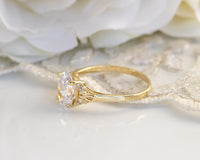 2ct Oval Moissanite Engagement Ring, Vintage Engagement Ring, Moissanite Diamond Gold Ring, Oval Solitaire Moissanite Ring, 2 Carat Ring