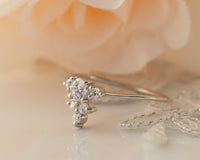 Diamond Cluster Ring, Cluster ring, Unique Cluster engagement ring, Cluster Diamond Engagement ring, Anniversary Gift, Gold Diamond Ring