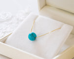 14k gold Turquoise pendant necklace, December birthstone