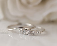 Diamond Bridal Set,  Ring, Bezel Diamond Engagement Ring and Matching Nesting Wedding Band, Diamond Wedding Set, Bezel Diamond Gold Ring Set