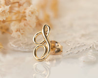 Personalized Earrings, Gold Initial Stud Earrings, Gold Letter Earrings, Initial Earrings, Script Earrings, Anniversary Gift