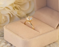 2ct Moissanite engagement ring solitaire engagement ring unique enagement ring gold ring 2 Carat Moissanite Flower Ring - Sivan Lotan Jewelry - סיון לוטן - טבעת אירוסין - טבעת יהלום - טבעת סוליטר
