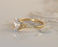 2ct Oval Moissanite Engagement Ring, Vintage Engagement Ring, Moissanite Diamond Gold Ring, Oval Solitaire Moissanite Ring, 2 Carat Ring