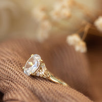2ct Oval Moissanite Engagement Ring, Vintage Engagement Ring, Moissanite Diamond Gold Ring, Oval Solitaire Moissanite Ring, 2 Carat Ring