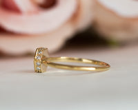 Brown Diamond Engagement Ring, Art Deco Engagement Ring, Hexagon Diamond, Alternative Diamond Engagement Ring, Unique Diamond Ring, OOAK