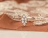 Diamond Engagement ring, Unique Diamond Ring, Diamond Cluster Ring, Thin Delicate Diamond Ring