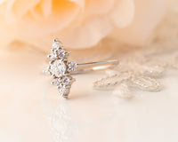 Cluster Diamond Engagement ring, Unique Diamond Ring, Diamond Cluster ring, Cluster engagement ring, Valentines Day Gift, Gold Diamond Ring
