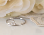 Diamond Ring, Staking Diamond Ring, Diamond Engagement ring, Thin Delicate Diamond Cluster Ring