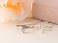 Diamond Ring, Staking Diamond Ring, Diamond Engagement ring, Thin Delicate Diamond Cluster Ring