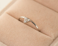 Diamond Ring, Staking Diamond Ring, Diamond Engagement ring, Thin Delicate Diamond Cluster Ring