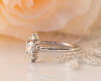 Diamond Engagement ring, Unique Cluster Diamond Ring, Gold Diamond Ring, Thin Delicate Diamond Ring, Past Present Future Engagement Ring