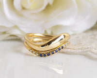  סיון לוטן תכשיטים - Diamond and Sapphire Ring Set, Sapphire eternity band, Diamond eternity band, sapphire wedding set, Diamond wedding ring set, Brudal ring et, Sapphire ring, Diamond wedding band, diamond wave ring, gold wave rings - Sivan Lotan Jewelry - סיון לוטן - טבעת ספיר, טבעת יהלומים, טבעת גל,סט טבעות, טבעת נישואין עם יהלומים, טבעת נישואין עם ספיר, טבעת איטרניטי, טבעת משובצת, טבעת זהב עם אבנים