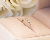 Diamond Ring, Staking Diamond Ring, Diamond Engagement ring, Thin Delicate Diamond Cluster Ring