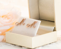 Personalized Earrings, Gold Initial Stud Earrings, Gold Letter Earrings, Initial Earrings, Script Earrings, Anniversary Gift