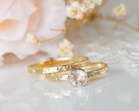 Rose Quartz Ring Set, Wedding Ring Set, Bridal Ring Set, Floral Engagement Ring, Rose Quartz Gold Ring, Pink Ring Set Gold Gemstone Ring Set