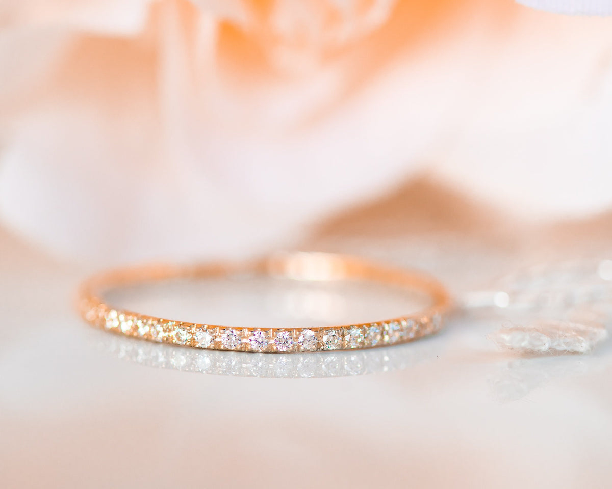 Eternity Wedding Band, Diamond Eternity Band, Diamond Wedding Ring, Eternity Diamond Ring, 14K Thin Diamond Wedding Ring, Anniversary Ring