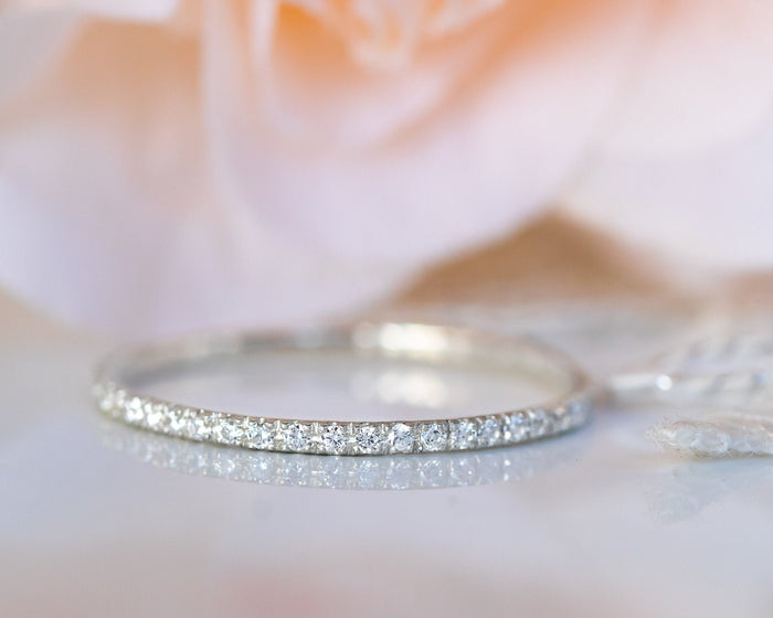 Eternity Wedding Band, Diamond Eternity Band, Diamond Wedding Ring, Eternity Diamond Ring, 14K Thin Diamond Wedding Ring, Anniversary Ring