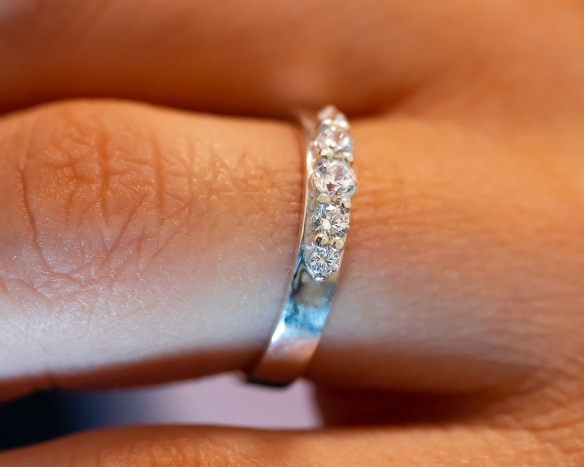 Diamond Wedding Band , Anniversary Ring, Wedding Diamond Ring, 14K Gold Unique Diamond Ring