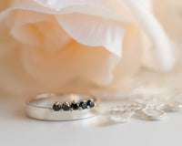 Black Diamond Ring, Black Diamonds Halo Ring, Wedding Diamond Ring, Diamond Wedding Band, 14K Gold Diamond Ring, a Unique Gift For Woman
