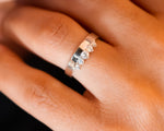Diamond Engagement Ring, Unique Engagement Ring, Diamond Ring, Wedding Ring, Diamond Band, Five Stone Ring, 14K Gold Diamond Ring