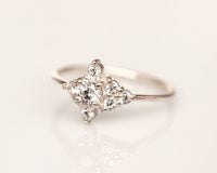 Diamond Engagement ring, Unique Diamond Ring, Diamond Cluster ring, Cluster engagement ring, Valentines Day Gift, 14K Gold Diamond Ring
