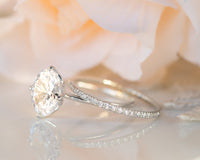 Oval Moissanite Engagement Ring, 2 Carat Moissanite Ring, Oval Engagement Ring, 2 ct Moissanite Engagement Ring, Oval Moissanite Ring