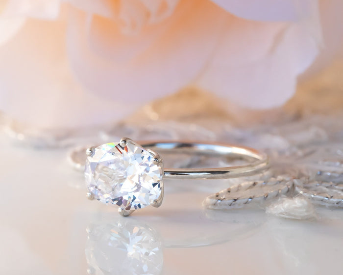 2 Carat Moissanite Ring, Oval Moissanite Ring, Oval Engagement Ring, Oval Moissanite Engagement Ring, 2 ct Moissanite Engagement Ring
