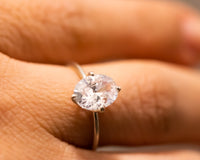 Oval Moissanite Engagement Ring, 2 Carat Moissanite Ring, Oval Engagement Ring, 2 ct Moissanite Engagement Ring, Oval Moissanite Ring
