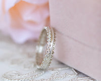 Diamond Wedding Band, Eternity Wedding Band, Diamond Eternity Band, Eternity Diamond Ring, Unique Wedding Ring, Lace Ring, Anniversary Ring
