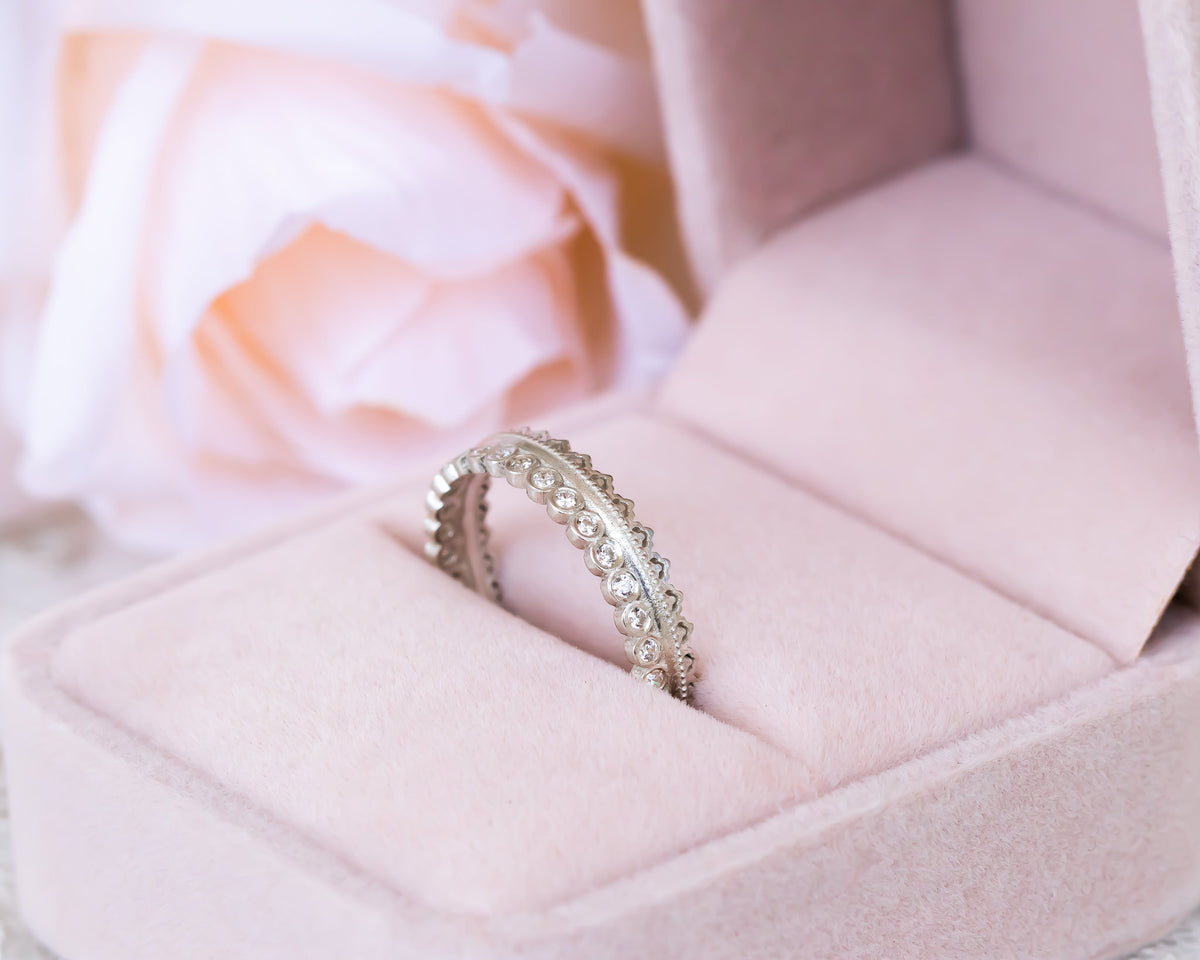 Diamond Wedding Band, Eternity Wedding Band, Diamond Eternity Band, Eternity Diamond Ring, Unique Wedding Ring, Lace Ring, Anniversary Ring