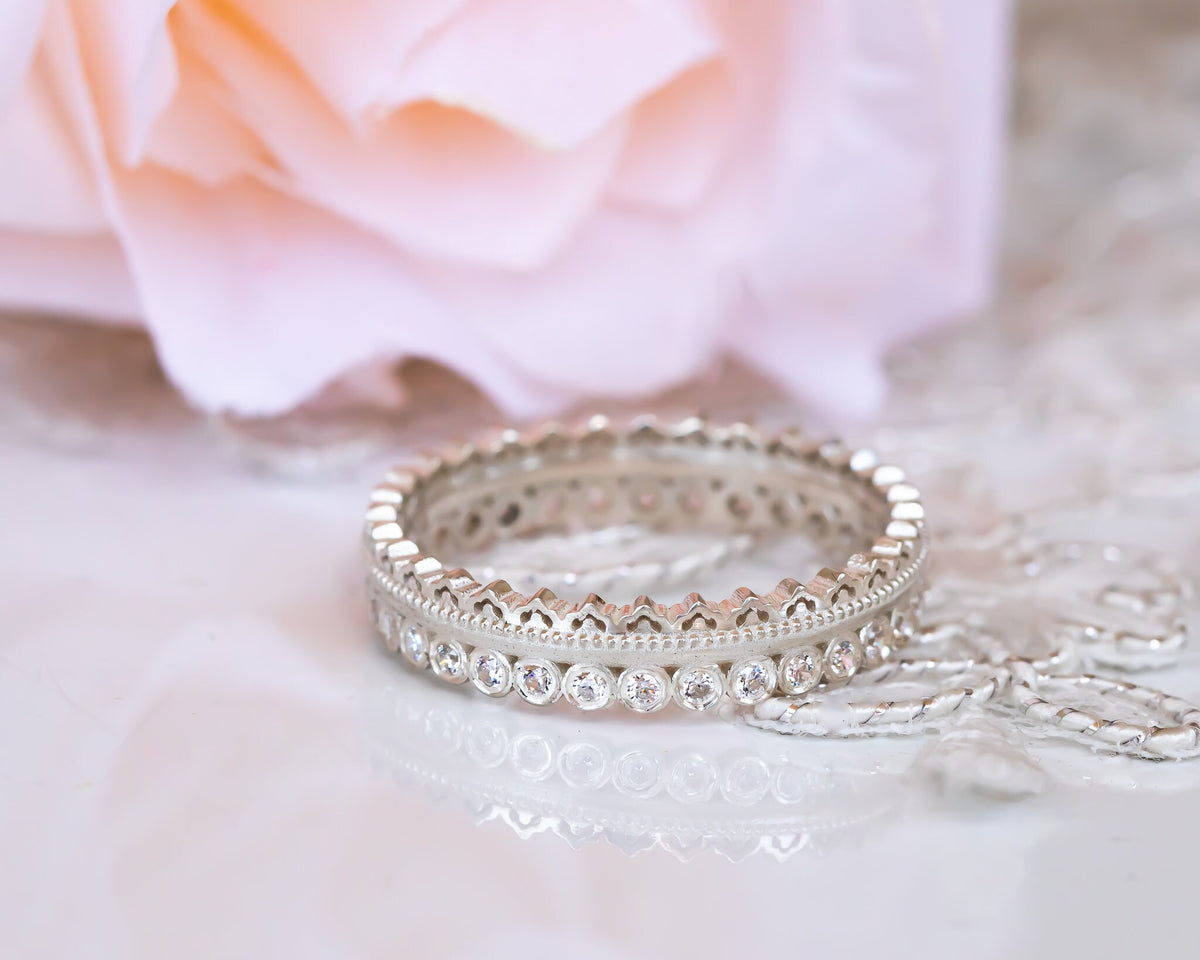 Diamond Wedding Band, Eternity Wedding Band, Diamond Eternity Band, Eternity Diamond Ring, Unique Wedding Ring, Lace Ring, Anniversary Ring