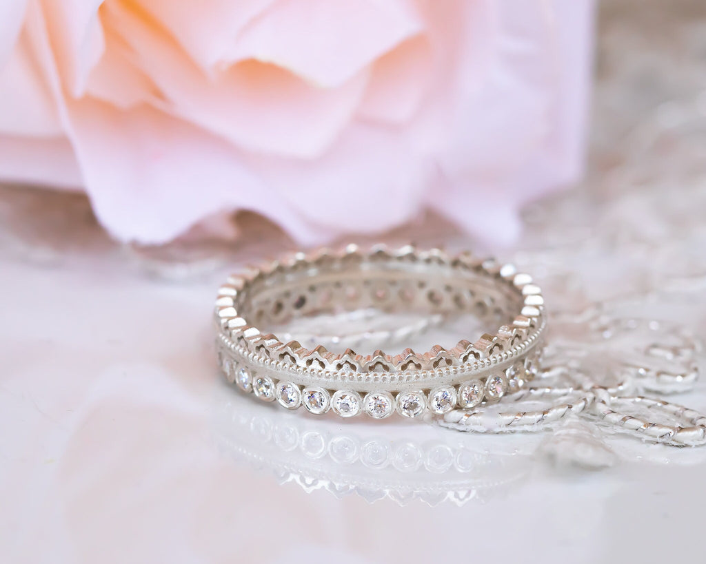 Diamond Wedding Band, Eternity Wedding Band, Diamond Eternity Band, Eternity Diamond Ring, Unique Wedding Ring, Lace Ring, Anniversary Ring