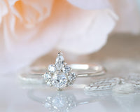 Unique Diamond Engagement ring, Diamond Ring, Diamond Cluster ring, Cluster engagement ring, Gold Diamond Ring, Valentines Day Gift