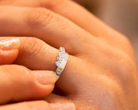 Diamond Engagement Ring, Unique Engagement Ring, Diamond Ring, Wedding Ring, Diamond Band, Five Stone Ring, 14K Gold Diamond Ring